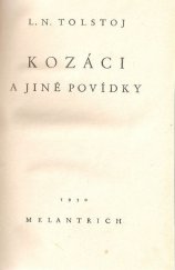 kniha Kozáci a jiné povídky, Melantrich 1930