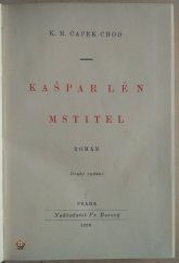 kniha Kašpar Lén mstitel román, Fr. Borový 1928