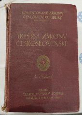 kniha Trestní zákony československé platné v Čechách, na Moravě a ve Slezsku, Československý kompas 1927