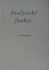 kniha Analytické funkce, Československá akademie věd 1955