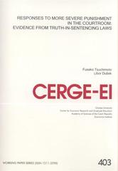 kniha Responses to more severe punishment in the courtroom: evidence from truth-in-sentencing laws, CERGE-EI 2009