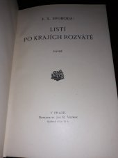 kniha Listí po krajích rozváté Básně, Jos. R. Vilímek 1914