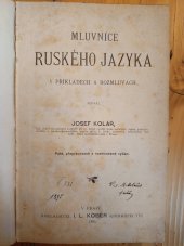 kniha Mluvnice ruského jazyka v příkladech a rozmluvách, I.L. Kober 1894