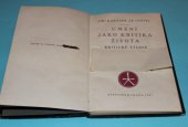 kniha Umění jako kritika života kritické studie, Aventinum 1927