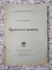 kniha Spalovací motory, Ústav pro učebné pomůcky průmyslových a odborných škol 1944
