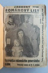 kniha Vyzvědačka rakouského generálního štábu Sensační román, Zábavmý románový list 1933