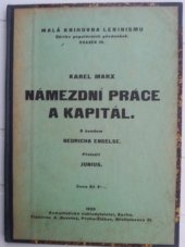 kniha Námezdní práce a kapitál, Komunistické nakladatelství 1929