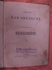 kniha Řád směnečný Allgemeine Wechselordnung 1850, Nágl 1879