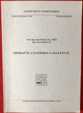 kniha Operační a systémová analýza II, Akademické nakladatelství CERM 2005