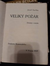 kniha Veliký požár dětský román, Dědictví Komenského 1937