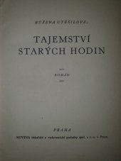 kniha Tajemství starých hodin Román, Novina 1934