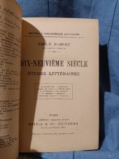 kniha Dix- neuvieme siecle  4 Etudes litteraires, Boivin&C e,editeurs 1915