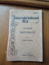 kniha Hudební názvosloví, Mojmír Urbánek 1904