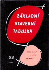 kniha Základní stavební tabulky, Práce 1960