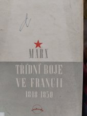 kniha Třídní boje ve Francii 1848-1850, Svoboda 1951