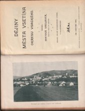 kniha Dějiny města Vsetína a okresu Vsackého, M. Václavek 1901