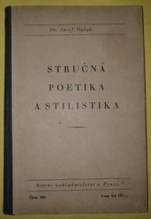 kniha Stručná poetika a stilistika se zřetelem k čítankám pro ústavy učitelské, Státní nakladatelství 1928