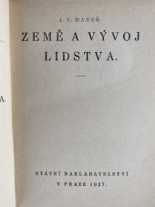 kniha Země a vývoj lidstva, Státní nakladatelství 1927