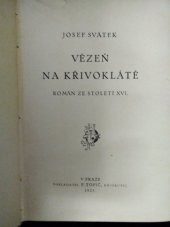 kniha Vězeň na Křivoklátě román ze století XVI., F. Topič 1925