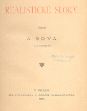 kniha Realistické sloky, F. Šimáček 1890