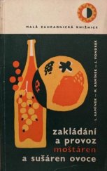 kniha Zakládání a provoz moštáren a sušáren ovoce, SZN 1960