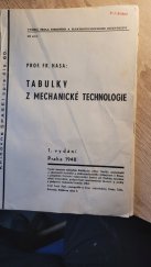 kniha Tabulky z mechanické technologie, Publikační odbor Spolku posluchačů a absolventů stroj. a elektrotech. inženýrství 1948