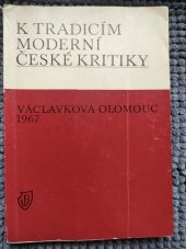 kniha Václavkova Olomouc 1967 [Sborník] : K tradicím moderní české kritiky, Profil 1970