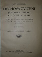 kniha Dechová cvičení základem zdraví a dlouhého věku užitečné pokyny pro každého, zvláště pak pro pěvce, učitele a řečníky, Alois Neubert 1924