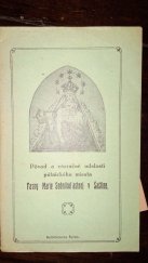 kniha Pôvod a zázračné údálosti pútnického miesta Panny Marie Sedmiboľastnej v Šaštíne, Knihtlačiarňa Šaštín 1925