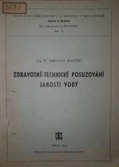 kniha Zdravotně-technické posuzování jakosti vody, Vědecko-technické nakladatelství 1950