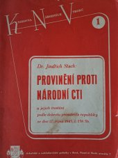 kniha Provinění proti národní cti a jejich trestání podle dekretu presidenta republiky ze dne 27. října 1945, čís. 138 Sb., Zář 1946