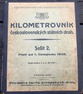 kniha Kilometrovník československých státních drah Sešit 2 platí od 1. listopadu 1932, Prodejna tarifů československých státních drah 1932