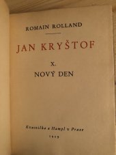 kniha Jan Kryštof. X., - Nový den, Kvasnička a Hampl 1929