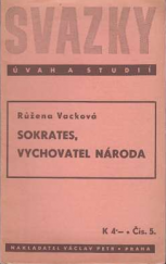 kniha Sokrates, vychovatel národa, Václav Petr 1939