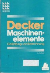 kniha Maschinenelemente Gestaltung und Berechnung, Hanser 1990