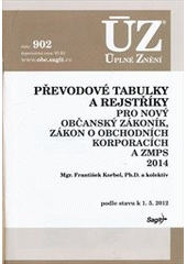 kniha Převodové tabulky a rejstříky pro nový občanský zákoník, zákon o obchodních korporacích a ZMSP 2014 podle stavu k 1.5.2012, Sagit 2012