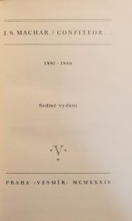 kniha Confiteor ... 7.vydání, Vesmír, nakladatelská a vydavatelská spol. 1934