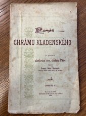 kniha Paměti chrámu Kladenského, Nákladem spolku pro zbudování nového chrámu Páně 1897