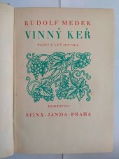 kniha Vinný keř prosy z let 1912-1914, Sfinx, Bohumil Janda 1928