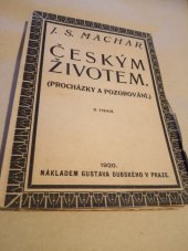 kniha Českým životem (procházky a pozorování), Gustav Dubský 1920