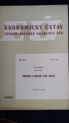 kniha Příspěvek k pracovní teorii inovací, Ekonomický ústav ČSAV 1975