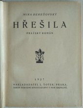 kniha Hřešila pražský román, Ladislav Šotek 1927