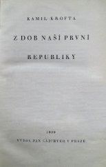 kniha Z dob naší první republiky, Jan Laichter 1939