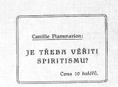 kniha Je třeba věřiti spiritismu?, Sborník pro filosofii, mystiku a okkultismus 1907