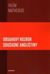 kniha Obsahový rozbor současné angličtiny, Karolinum  2016