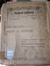 kniha Řeči besední Tomáše ze Štítného, Knihtiskárna Benediktinů rajhradských 1901