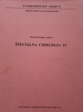 kniha Špeciálna chirurgia IV., Univerzita Komenského 1994