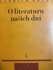 kniha O literaturu našich dní, Československý spisovatel 1981