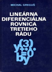 kniha Lineárna diferenciálna rovnica tretieho rádu, Veda (1981) 1981