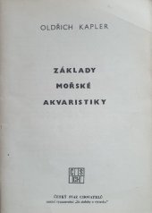 kniha Základy mořské akvaristiky, Český svaz chovatelů 1981